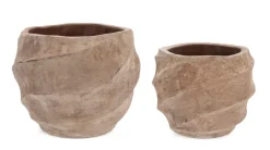 Hot Bizzotto SET2 P.VASO TEIDE BASS TERRACOTTA BRUNIT