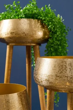 Outlet Bizzotto SET3 P.VASO VARANASI TREPPIEDE TO ORO