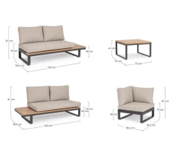 Outlet Bizzotto SET SALOTTO ANG. C-C ZELMAR ANTR. YK13