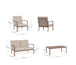 Outlet Bizzotto SET4 SALOTTO C-C KONNOR BARN