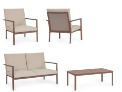 Outlet Bizzotto SET4 SALOTTO C-C KONNOR BARN