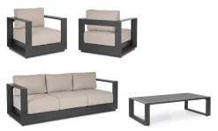 Outlet Bizzotto SET4 SALOTTO C-C MOSES ANTRACITE YK13