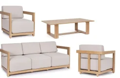 Outlet Bizzotto SET4 SALOTTO IN ALLUMINIO NATURALE- THESEUS