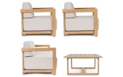 Outlet Bizzotto SET4 SALOTTO IN ALLUMINIO NATURALE- THESEUS