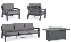 Discount Bizzotto SET4 SALOTTO IN ALLUMINIO ANTRACITE PG61 - HENDRIX