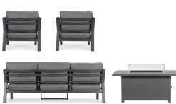 Discount Bizzotto SET4 SALOTTO IN ALLUMINIO ANTRACITE PG61 - HENDRIX