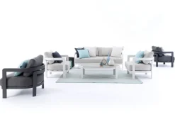 Best Bizzotto SET4 SALOTTO IN CORDA PER ESTERNO ANTRACITE WG21 - PRESLEY