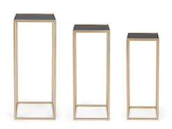 Bizzotto SET3 TAVOLINI IN ACCIAIO COLOR ORO - NUCLEOS