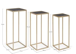 Bizzotto SET3 TAVOLINI IN ACCIAIO COLOR ORO - NUCLEOS