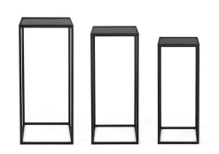 New Bizzotto SET3 TAVOLINI IN ACCIAIO NERO - NUCLEOS