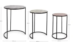 Outlet Bizzotto SET3 TAVOLINI IN ALLUMINIO - TAHIR