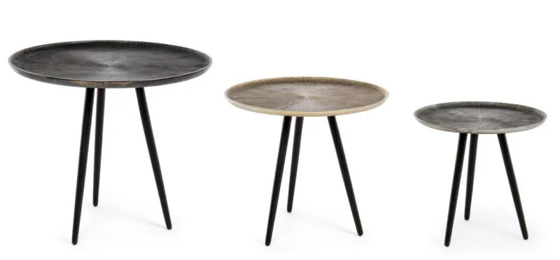 Best Bizzotto SET3 TAVOLINI IN ALLUMINIO - TAHIR