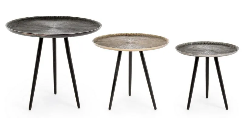 Best Bizzotto SET3 TAVOLINI IN ALLUMINIO - TAHIR