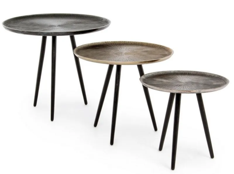 Best Bizzotto SET3 TAVOLINI IN ALLUMINIO - TAHIR