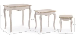 Outlet Bizzotto SET3 TAVOLINI IN LEGNO - CLARISSE