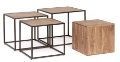 Clearance Bizzotto SET4 TAVOLINI IN LEGNO - JANAK
