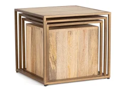 Online Bizzotto SET4 TAVOLINI IN LEGNO - JAIDEV