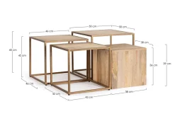 Online Bizzotto SET4 TAVOLINI IN LEGNO - JAIDEV