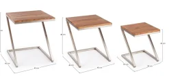 Clearance Bizzotto SET3 TAVOLINI IN LEGNO - OSBERT