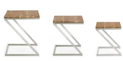 Clearance Bizzotto SET3 TAVOLINI IN LEGNO - OSBERT