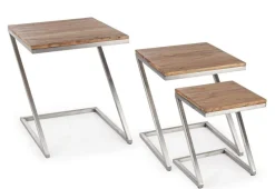 Clearance Bizzotto SET3 TAVOLINI IN LEGNO - OSBERT