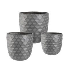 Clearance Bizzotto SET3 VASO PYRAMID BOMB ANTRACITE
