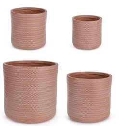 Discount Bizzotto SET4 VASO TRESSAGE CIL TERRACOTTA