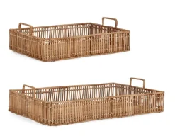 Outlet Bizzotto SET2 VASSOIO DECOR C-MAN KADIN RETT NAT