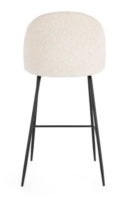 Outlet Bizzotto SGABELLO BAR EFFETTO BOUCLE' NERO/AVORIO - CARRY
