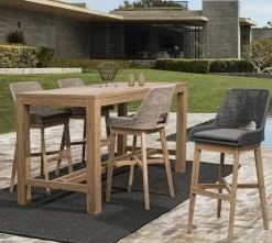 New Bizzotto SGABELLO BAR IN CORDA PER ESTERNO COLOR ARDESIA - HESPERIA