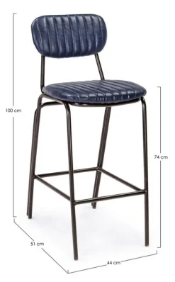 Clearance Bizzotto SGABELLO BAR IN ECOPELLE BLU - DEBBIE