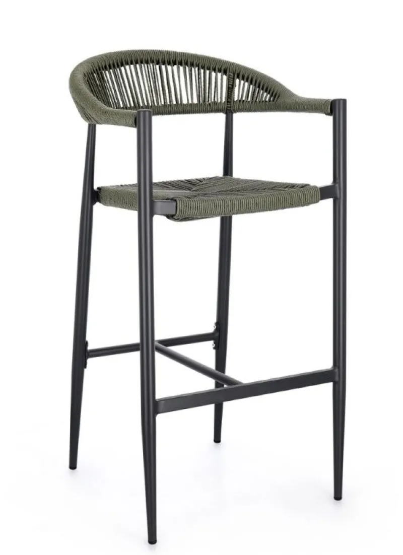 Outlet Bizzotto SGABELLO BAR JANDIA ANTRACITE/VERDE