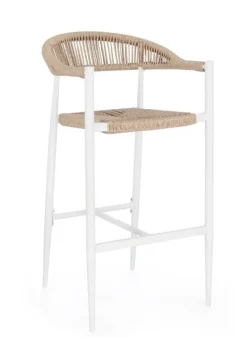 Outlet Bizzotto SGABELLO BAR JANDIA BIANCO/BEIGE
