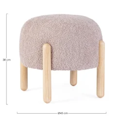 Hot Bizzotto SGABELLO EFFETTO BOUCLE' ROSA ANTICO - DAYLA