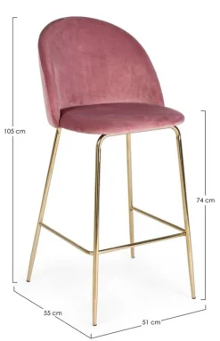 New Bizzotto SGABELLO IN VELLUTO BLUSH - CARRY