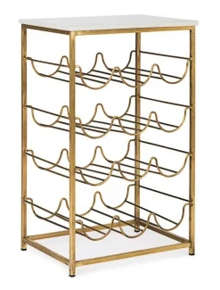 Hot Bizzotto TAVOLINO CON PORTABOTTIGLIE IN METALLO - MARMOL