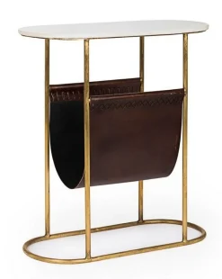 New Bizzotto TAVOLINO CON PORTARIVISTE IN METALLO - MARMOL