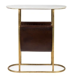 New Bizzotto TAVOLINO CON PORTARIVISTE IN METALLO - MARMOL