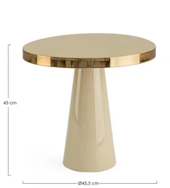 Online Bizzotto TAVOLINO IN ACCIAIO AVORIO D45.5 - NANDIKA