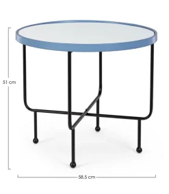 Sale Bizzotto TAVOLINO IN ACCIAIO CON SPECCHIO AZZURRO - PAINTER