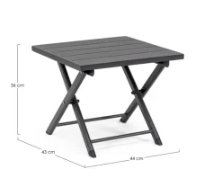Clearance Bizzotto TAVOLINO IN ALLUMINIO GIRGIO SCURO - TAYLOR