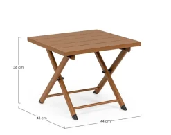 Clearance Bizzotto TAVOLINO IN ALLUMINIO PECAN - TAYLOR