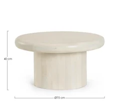 Discount Bizzotto TAVOLINO IN LEGNONATURALE D75 - LOPEZ