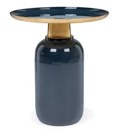 Clearance Bizzotto TAVOLINO IN METALLO BLU D40.5 - NALIMA