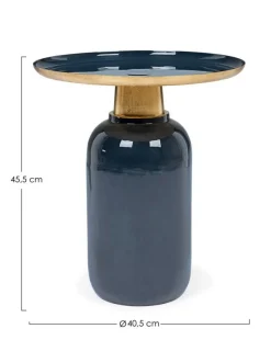 Clearance Bizzotto TAVOLINO IN METALLO BLU D40.5 - NALIMA