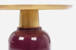 Outlet Bizzotto TAVOLINO IN METALLO BURGUNDY D40.5 - NALIMA