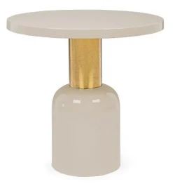 New Bizzotto TAVOLINO IN METALLO CREMA D50.5 - NALIMA