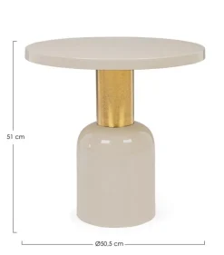New Bizzotto TAVOLINO IN METALLO CREMA D50.5 - NALIMA