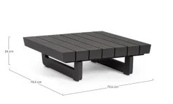 Outlet Bizzotto TAVOLINO MODULARE IN ALLUMINIO ANTRACITE WG21 - INFINITY