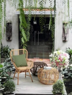 Sale Bizzotto TAVOLINO POUF IN FIBRE NATURALI - DORADAL